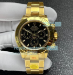 Noob V3 Rolex Yellow Gold Daytona Black Dial 40MM Replica Watch Cal.4130 Movement